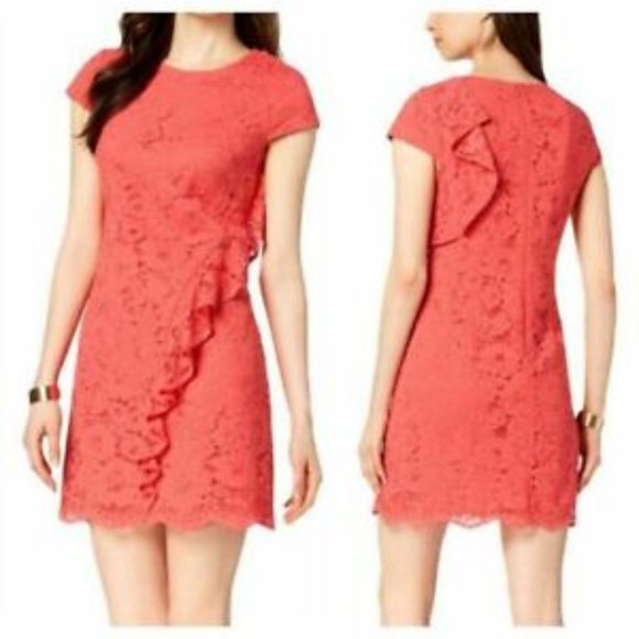 vince camuto pink lace dress